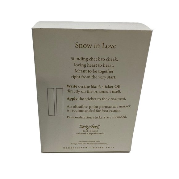 Hallmark Keepsake Ornament Snow in Love Personalize Stickers Snowmen 2012 - Picture 10 of 11